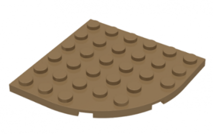 LEGO alkatrész - Dark Tan Plate, Round Corner 6 x 6