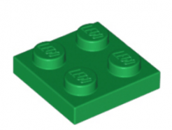 LEGO alkatrész - Green Plate 2 x 2