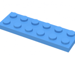 LEGO alkatrész - Medium Blue Plate 2 x 6