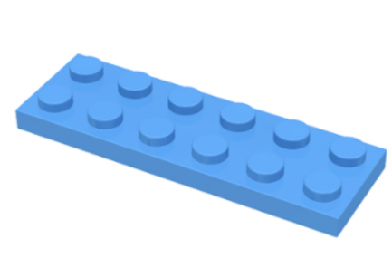 LEGO alkatrész - Medium Blue Plate 2 x 6