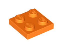 LEGO alkatrész - Orange Plate 2 x 2