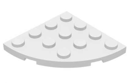 LEGO alkatrész - White Plate, Round Corner 4 x 4