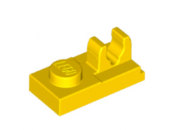 LEGO alkatrész - Yellow Plate, Modified 1 x 2 with Clip on Top