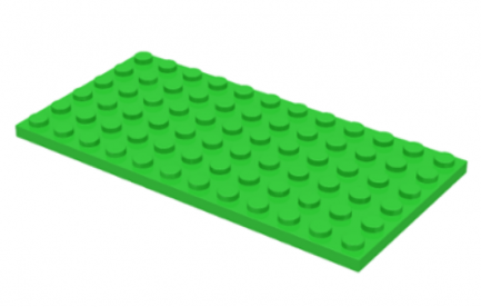 LEGO alkatrész - Bright Green Plate 6 x 12