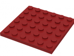 LEGO alkatrész - Dark Red Plate 6 x 6
