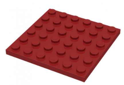 LEGO alkatrész - Dark Red Plate 6 x 6
