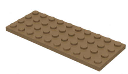 LEGO alkatrész - Dark Tan Plate 4 x 10
