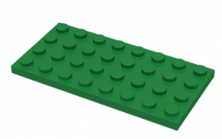 LEGO alkatrész - Green Plate 4 x 8