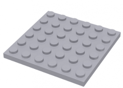 LEGO alkatrész - Light Bluish Gray Plate 6 x 6