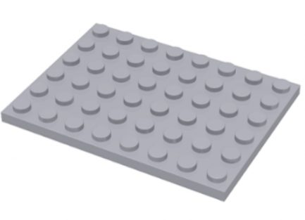 LEGO alkatrész - Light Bluish Gray Plate 6 x 8