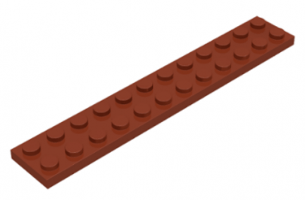 LEGO alkatrész - Reddish Brown Plate 2 x 12