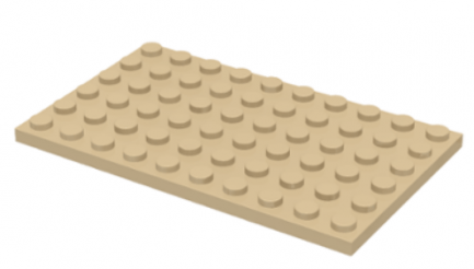LEGO alkatrész - Tan Plate 6 x 10