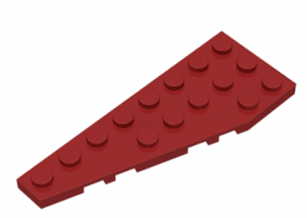 LEGO alkatrész - Dark red wedge plate 3x8 left