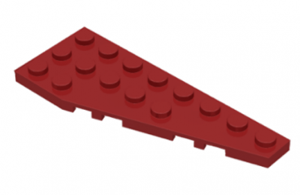 LEGO alkatrész - Dark red wedge plate 3x8 right